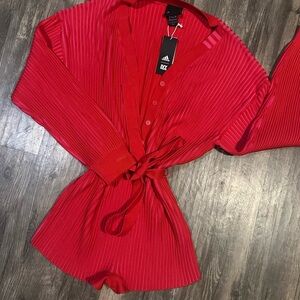 Adidas Beyoncé Ivy Park Red Pleated Romper